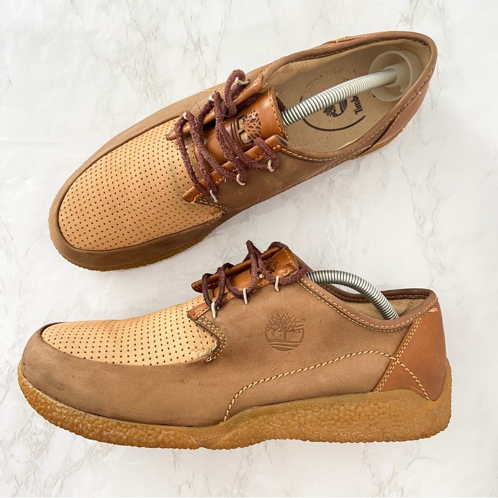 Timberland Moc Toe Oxford Brown Tan Leather Shoes